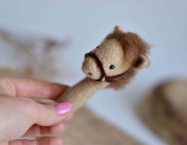 Felted horse | Felted newborn photo props