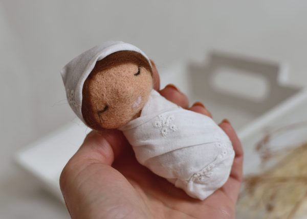 Felted baby doll | Felted newborn photo props