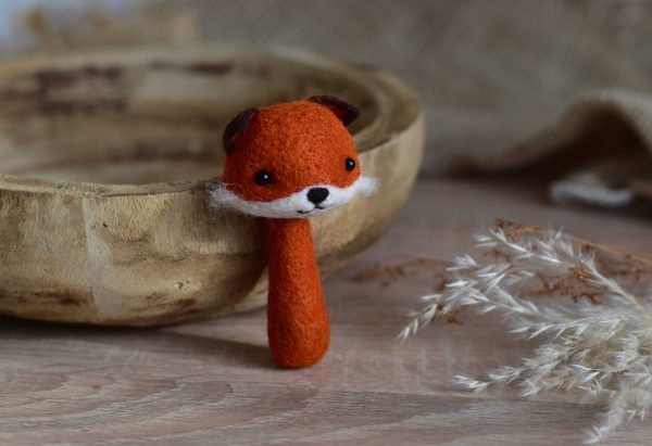 Felted fox mini in orange | Felted photo props