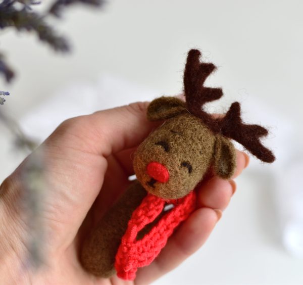 Felted reindeer | Christmas newborn photo prop