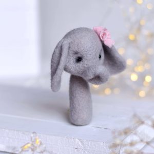 Felted elephant mini | Felted photo props