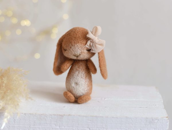Felted bunny light brown | Felted photo props | LuckyBay Props