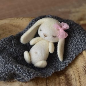 Felted bunny cream | Felted photo props | LuckyBay Props