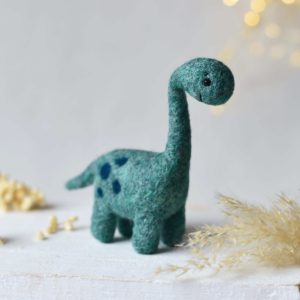 Felted dino in sea green melange | Felted photo props