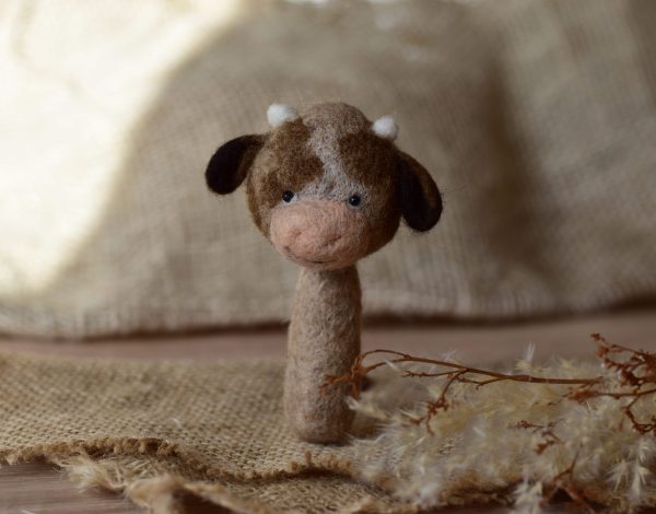 Felted cow mini ver. | Felted photo props newborn