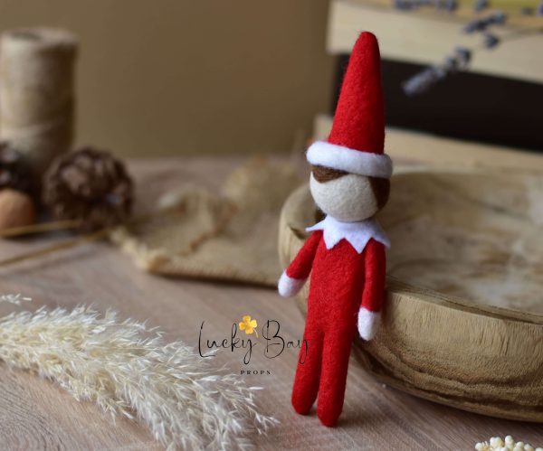 Felted elf in red hat | Felted photo props