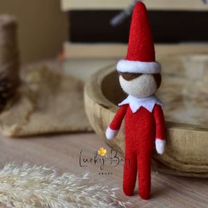 Felted elf in red hat | Felted photo props