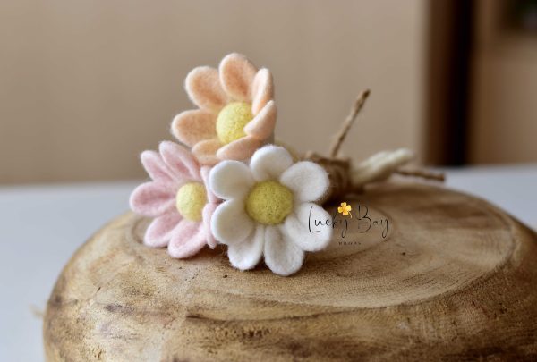 Felted flowers LuckyBay Props | Felted photoprop newborn