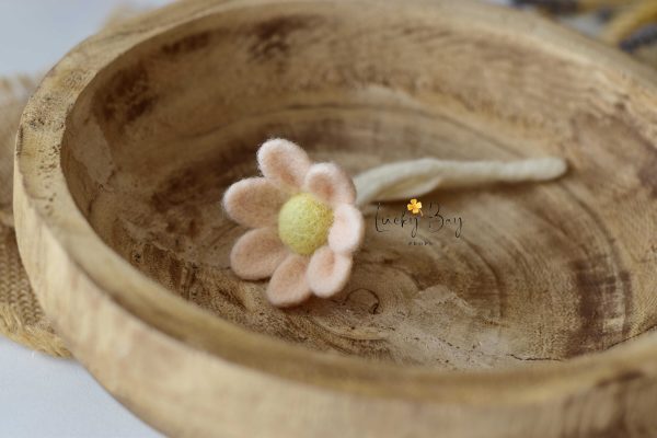 Felted flower in pastel peach | Felted photo props
