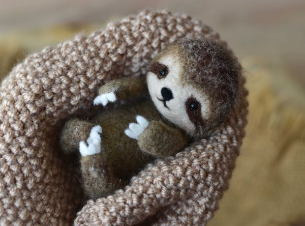 Felted sloth | Felted photoprops | LuckyBay Props