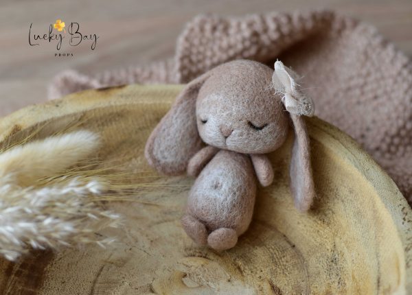 Felted bunny in brown no 2 | Felted photo props | LuckyBay Props