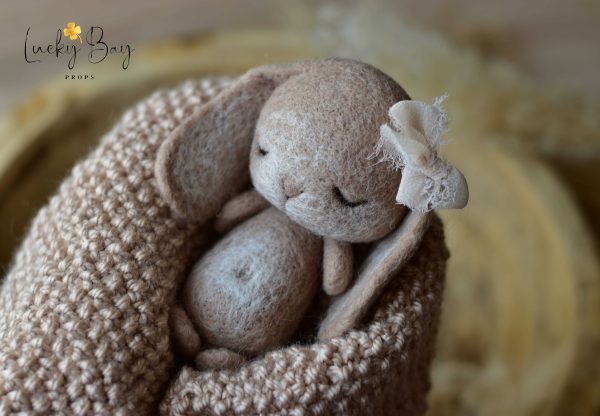 Felted bunny in brown no 2 | Felted photo props