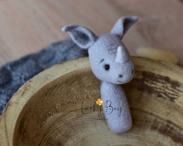 Felted rhino in mini ver. | Felted photoprops | LuckyBay Props