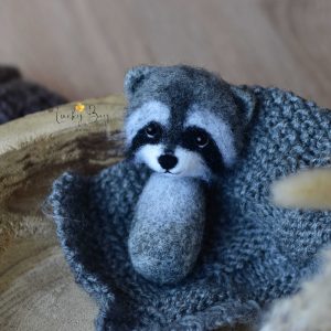 Felted racoon in mini ver. | Felted photoprops newborn| LuckyBay Props