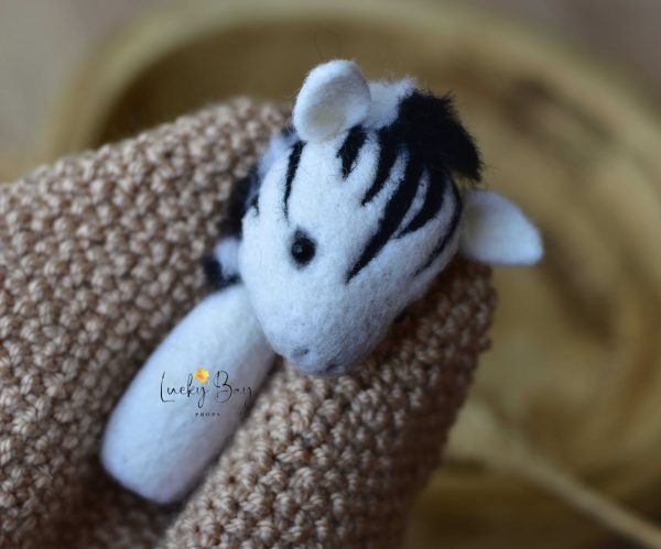 Felted zebra in mini ver. | Felted photoprops | LuckyBay Props