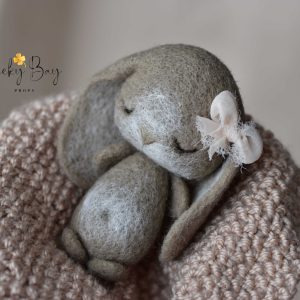 Felted bunny in light brown | Felted photo props | LuckyBay Props