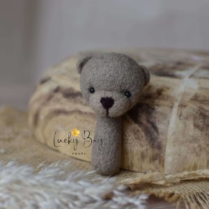 Felted bear mini in light brown | Felted photo props newborn