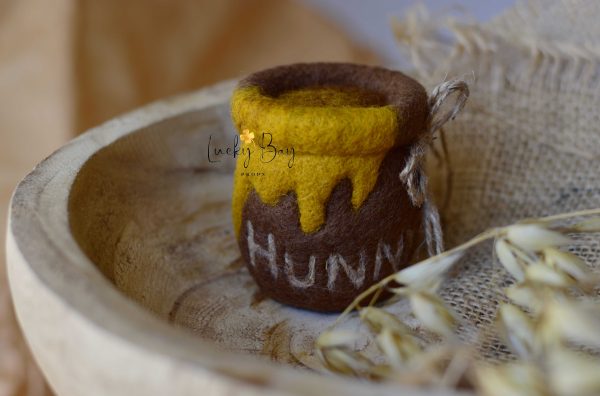 Felted honey pot | Felted photo props | LuckyBay Props