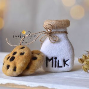 Felted milk & coockies | Felted photo props newborn | NEW | LuckyBay Props