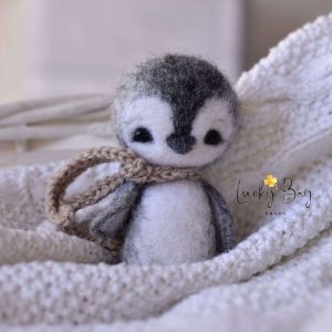Felted penguine gray| Felted photo props newborn | NEW
