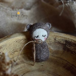 Felted doll bear | Felted photo props newborn | NEW