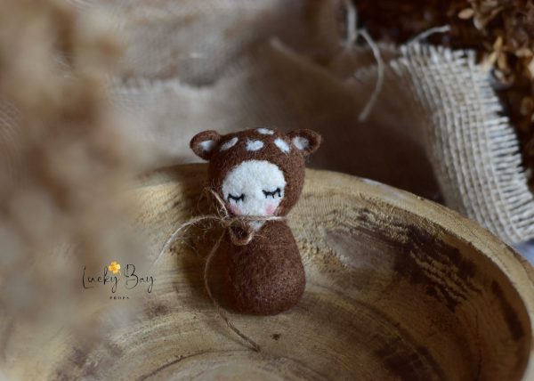 Felted doll roe deer | Felted photo props newborn | NEW
