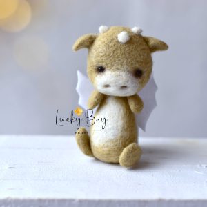Felted dragon in beige | Felted photo props newborn | NEW