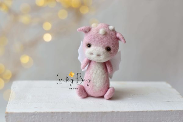 Felted dragon in pink | Felted photo props newborn | NEW