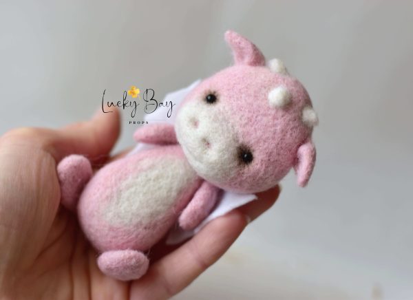 Felted dragon in pink | Felted photo props newborn | NEW