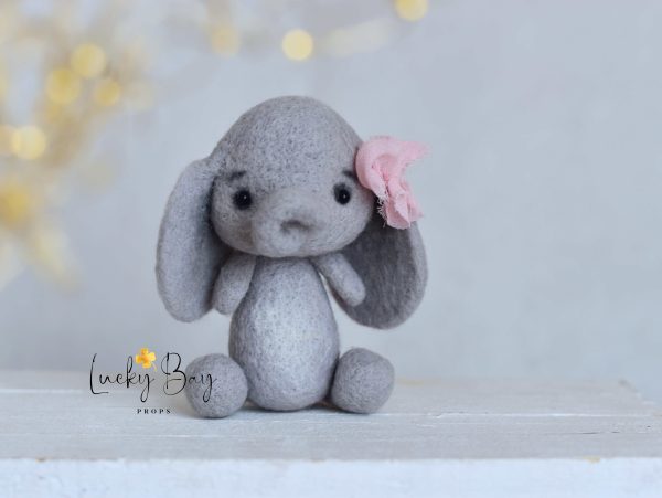 Felted elephant with legs | Felted photo props newborn | NEW