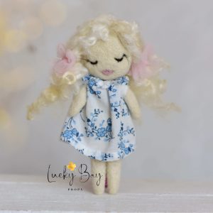 Felted doll in dress | Felted photo props newborn | NEW