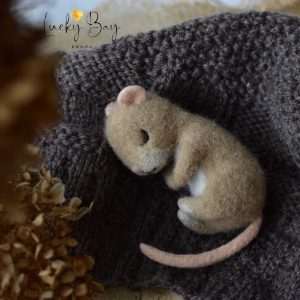Felted mouse in beige | Felted photo props newborn | NEW