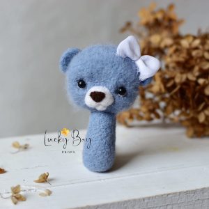 Felted bear in blue | Felted photo props | NEW