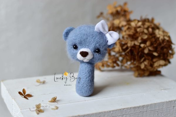 Felted bear in blue | Felted photo props | NEW