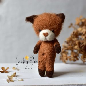 Felted bear in cinnamon | Felted photo props | NEW